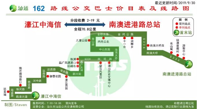 【调整】10月1日起濠江四条公交线路走向优化调整