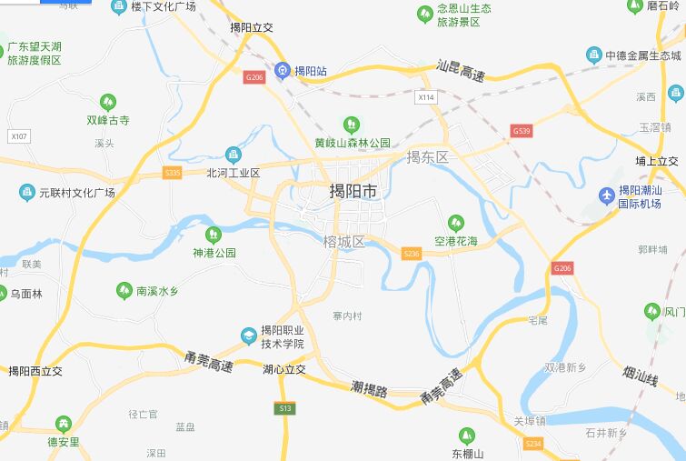 揭阳市各乡镇（街道）建制、行政区划