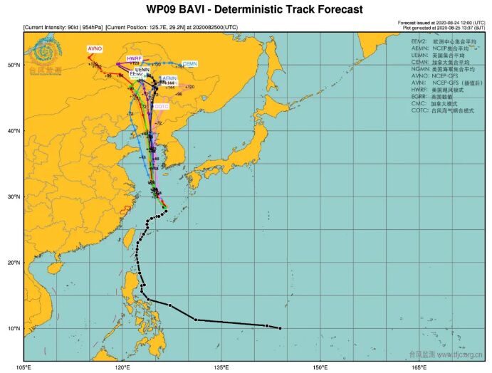 “巴威”在东海发展为14级强台风，揭阳雷雨大风黄色预警