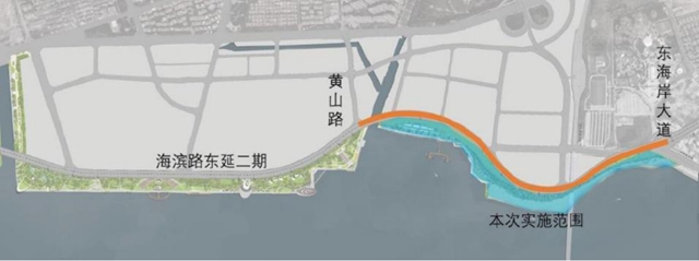 等待已久的海滨路东延二期工程将启动！将建11.3万㎡景观带