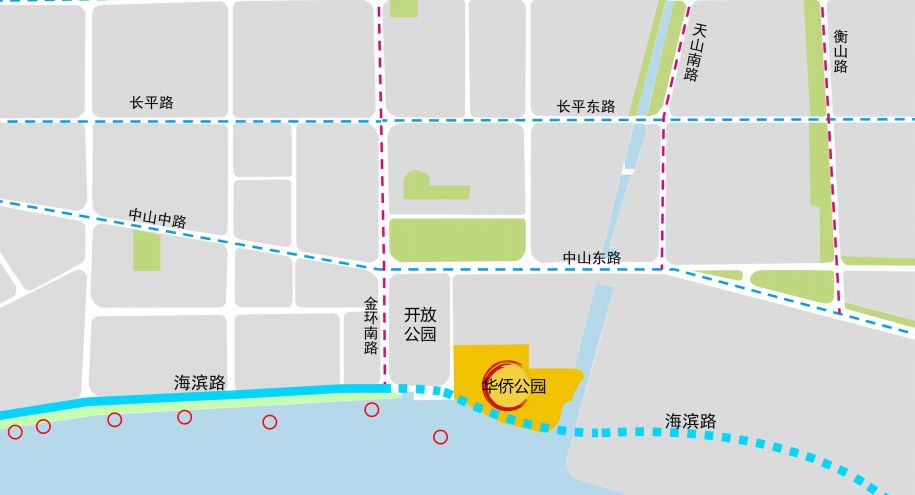 华侨公园10月起将改造建设：新建天桥、广场、观海栈道等