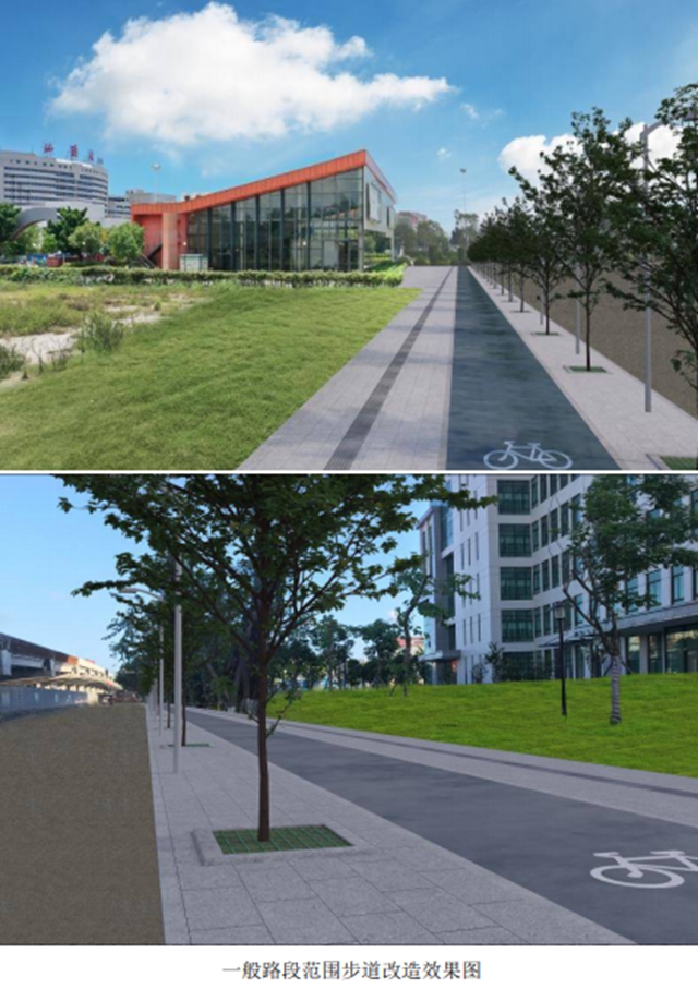 泰山南路人行道将进行改造：一般路段拓宽至6.3米，步道均设自行车道