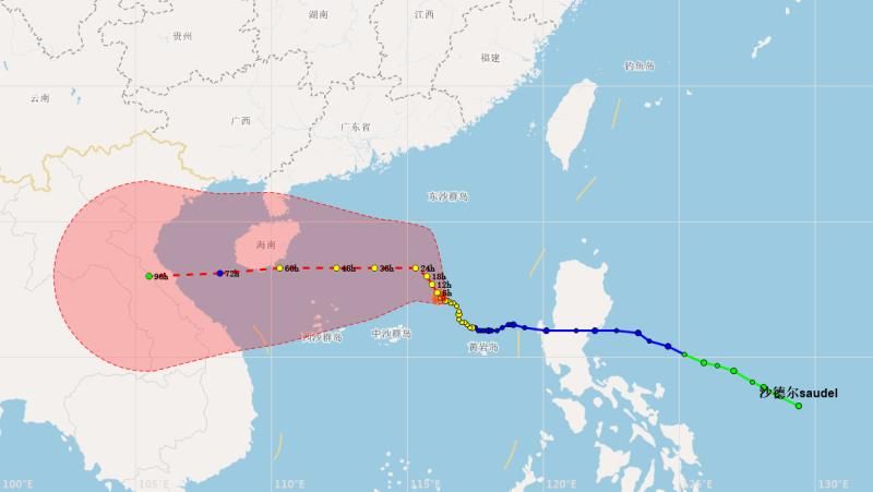 台风“沙德尔”向海南靠近，汕头气象局发布海上大风天气提醒！