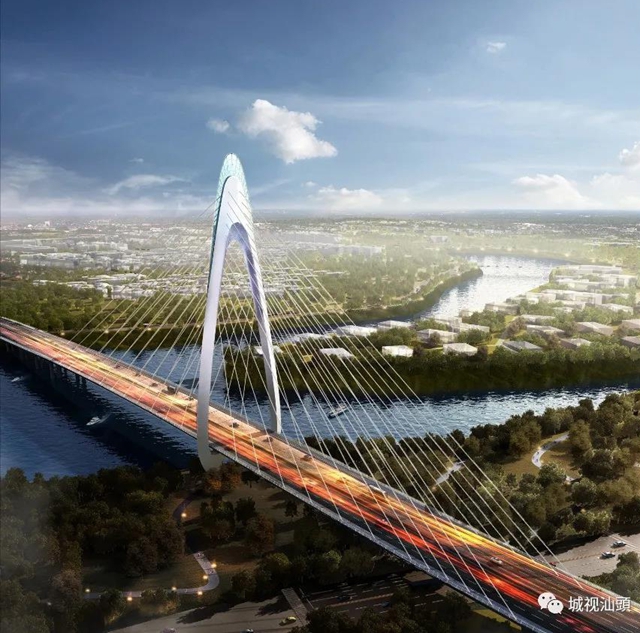 汕头“水滴桥”主塔封顶！将于明年6月底建成通车，又将成一道新的建筑景观