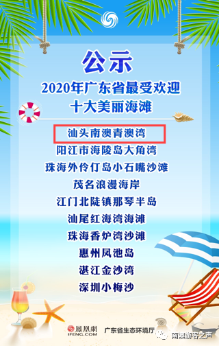 2020年广东省最受欢迎十大美丽海滩名单出炉，青澳湾上榜